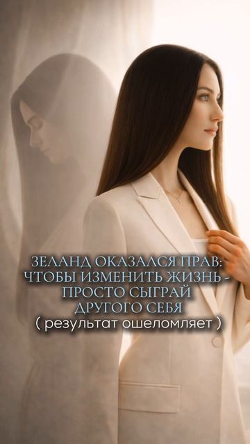 Зеланд оказался прав: чтобы изменить жизнь - просто сыграй другого себя (результат ошеломляет)