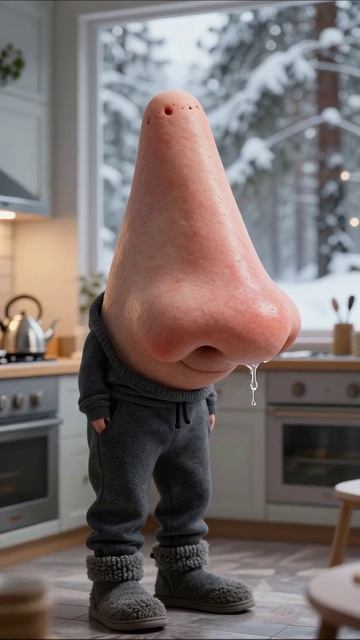 Удивительный нос в зимнем интерьере #анимация #юмор #креатив