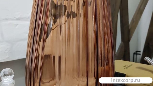 Стеклянная ваза АМБРА КЬЯРА малая, ручной работы, янтарная, 25 см, 647128