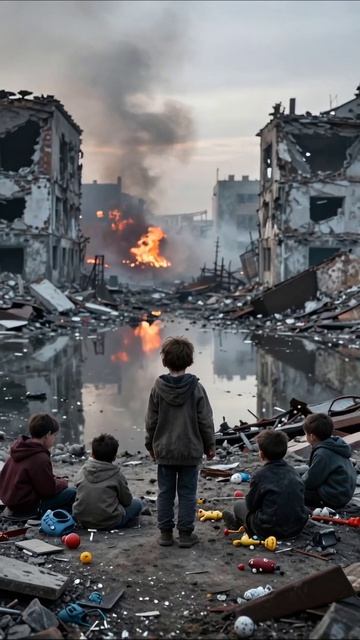 Потерянное детство среди руин #война #разрушения #дети