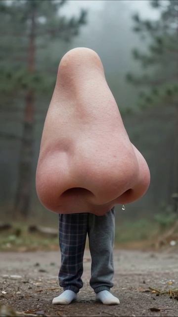 Огромный нос в лесу: забавные моменты! #юмор #абсурд #леснаяприключения