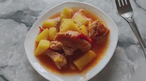 🔥Рецепт тушеной картошки с мясом! Вкусно, быстро, сытно🔥
