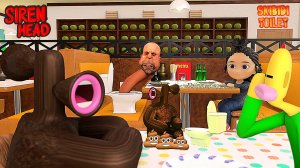 📢 СИРЕНОГОЛОВЫЙ 📢 и СКИБИДИ ТУАЛЕТ В КОФЕ. SIREN HEAD АНИМАЦИЯ.