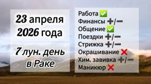 Гороскоп 23 апреля 2026 года, лунный день
