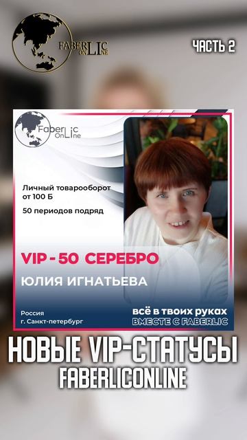 Поздравления лидеров проекта FaberlicOnline с достижением новых VIP-статусов - часть 2