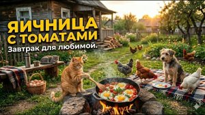 Как приготовить идеальную яичницу с томатами на природе. Рецепт для любимой