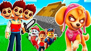 ПРЯЧУСЬ ПОД ДОМОМ с ЩЕНЯЧИЙ ПАТРУЛЬ от ТРЁХГОЛОВЫЙ РАЙДЕР ЕХЕ и СКАЙ ЕХЕ в МАЙНКРАФТ МУЛЬТИК