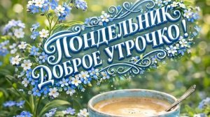 С добрым утром понедельника. Красивая музыкальная открытка.