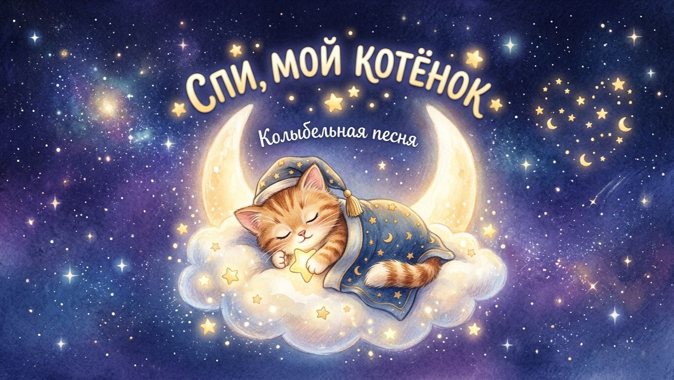 Маленький сонный котенок 🐾 Колыбельная для самых сладких снов