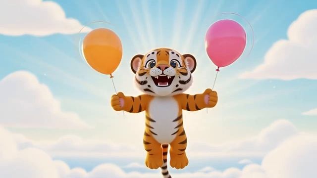 Мультфильм для детей 2026 . Считаем воздушные шарики с маленьким тигром