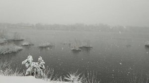 С утра р.Ока.Туман.Снег.Холодно.20.04.2026г.