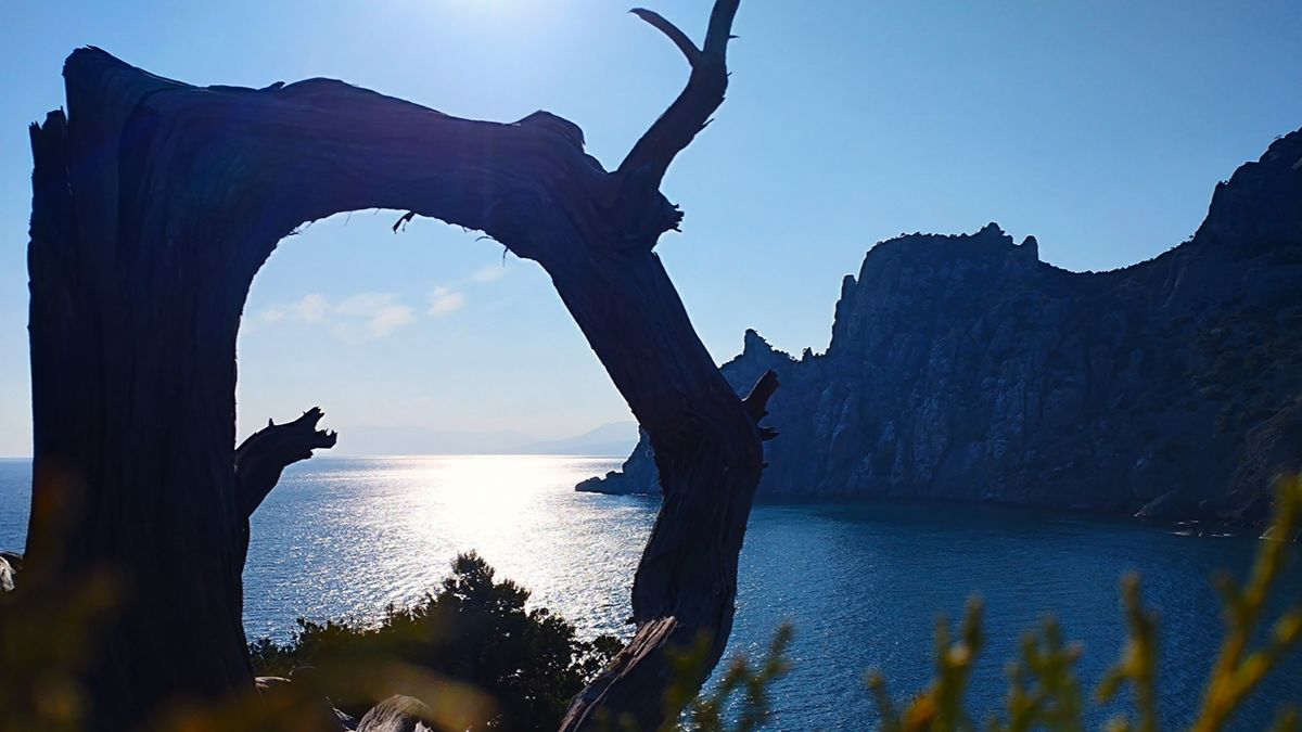 Апрельский вечер в Голубой бухте Нового Света. Крым.
