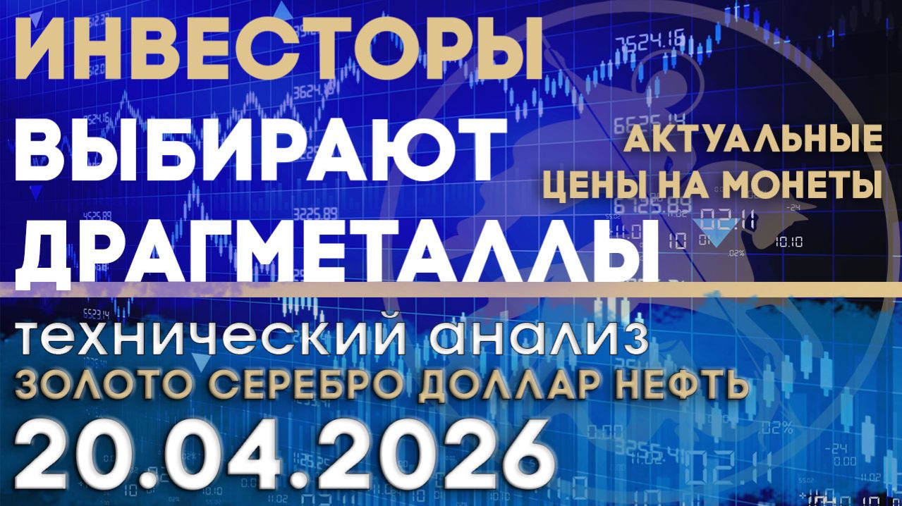 Драгметаллы сохраняют привлекательность. Анализ рынка золота, серебра, нефти, доллара 20.04.2026 г
