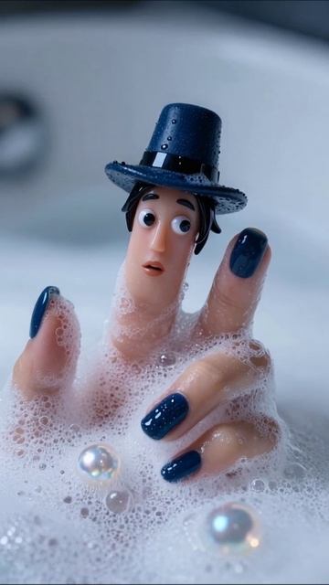 Волшебство пузырей: персонаж в ванной #анимация #юмор #досуг