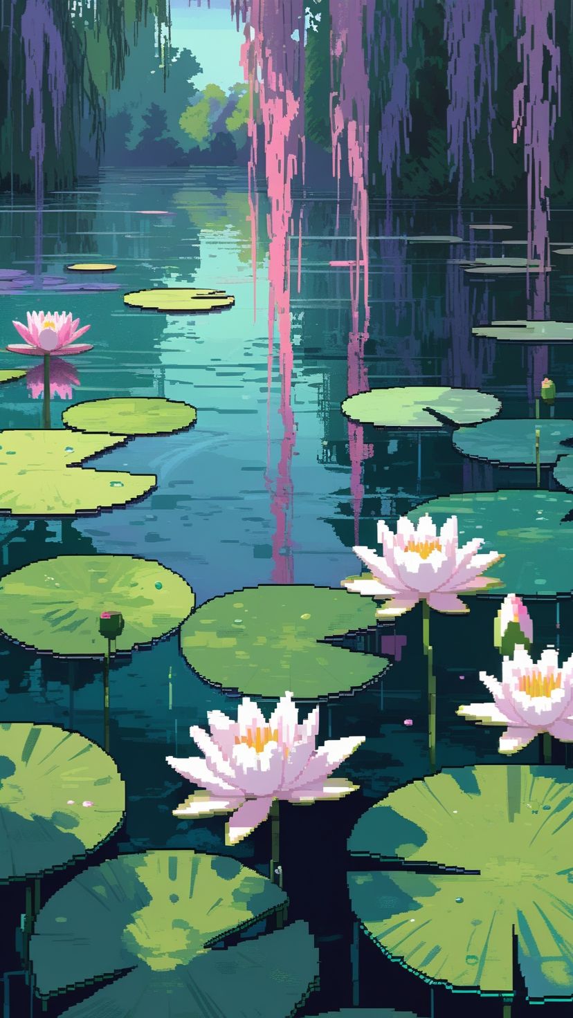 ИИ воссоздаёт «Водяные лилии» Моне — пиксель за пикселем