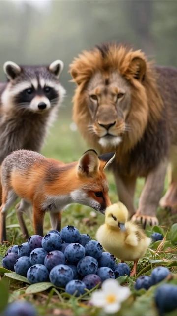 Лесные друзья: ягоды и приключения #животные #природа #друзья