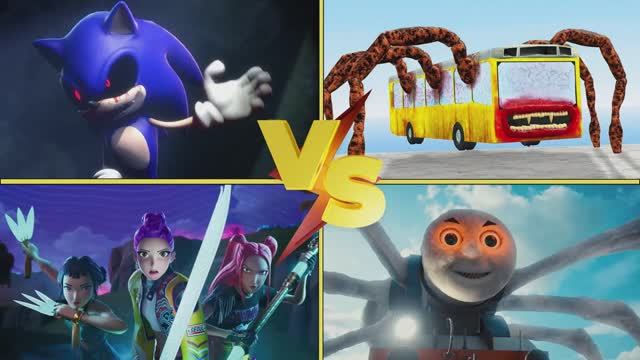 Паровозик Томас EXE против Соника EXE и Охотников 😱 БИТВА МОНСТРОВ