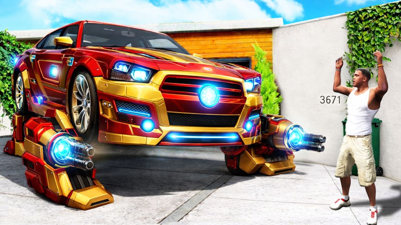 ГТА 5, НО МАШИНА ФРАНКЛИНА СТАЛА ЖЕЛЕЗНЫМ ЧЕЛОВЕКОМ!