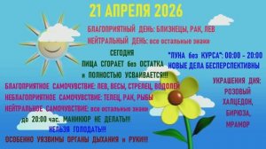 "АСТРОПРОГНОЗИК на 21.04.2026 для ВСЕХ ЗНАКОВ ЗОДИАКА"!!!