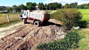 Start Complete Amazing New Project! 5 Ton Dump Unloading Soil and Skill Bulldozer pushing dirt after