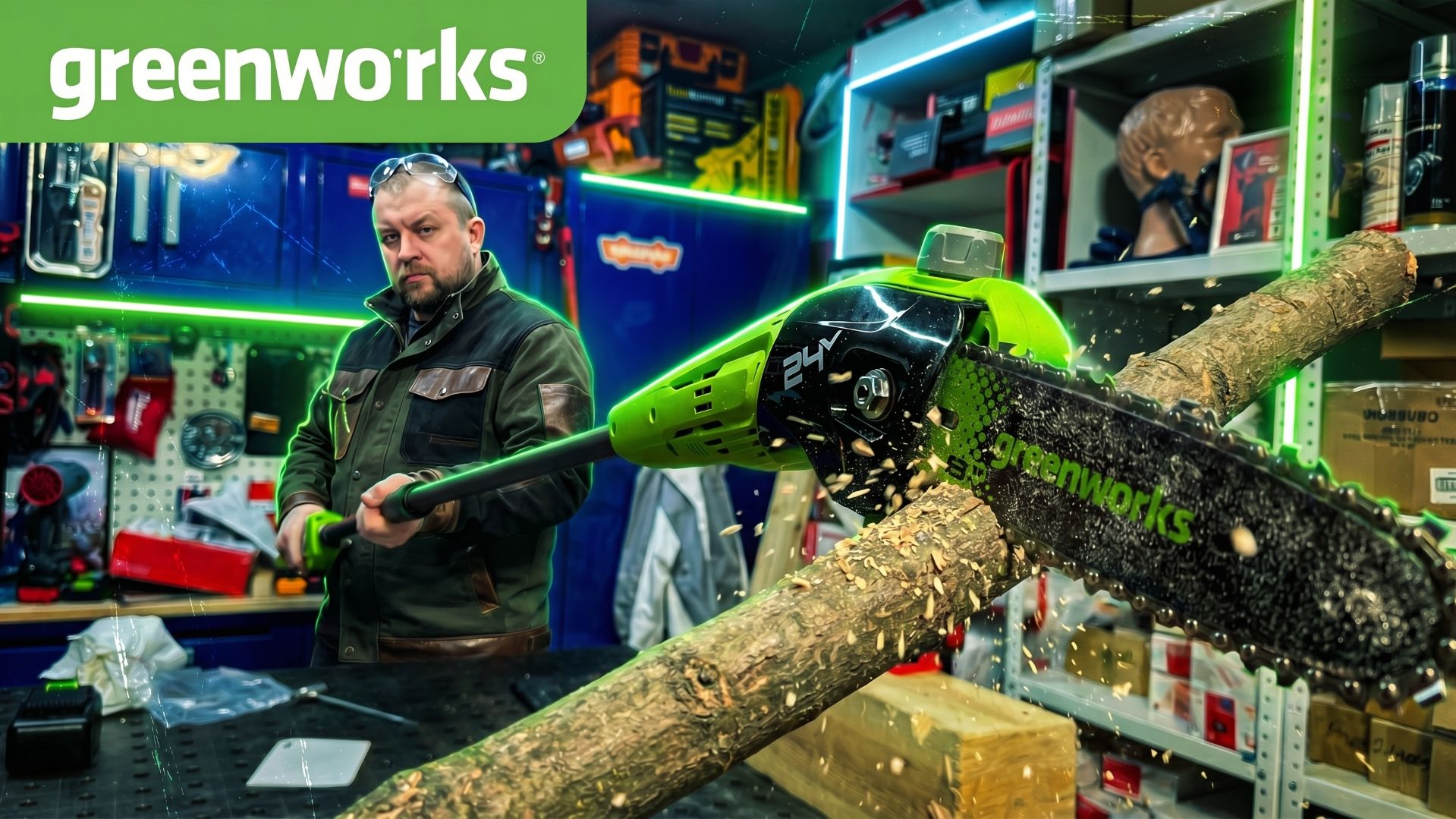 Высоторез/сучкорез Greenworks G24PS201