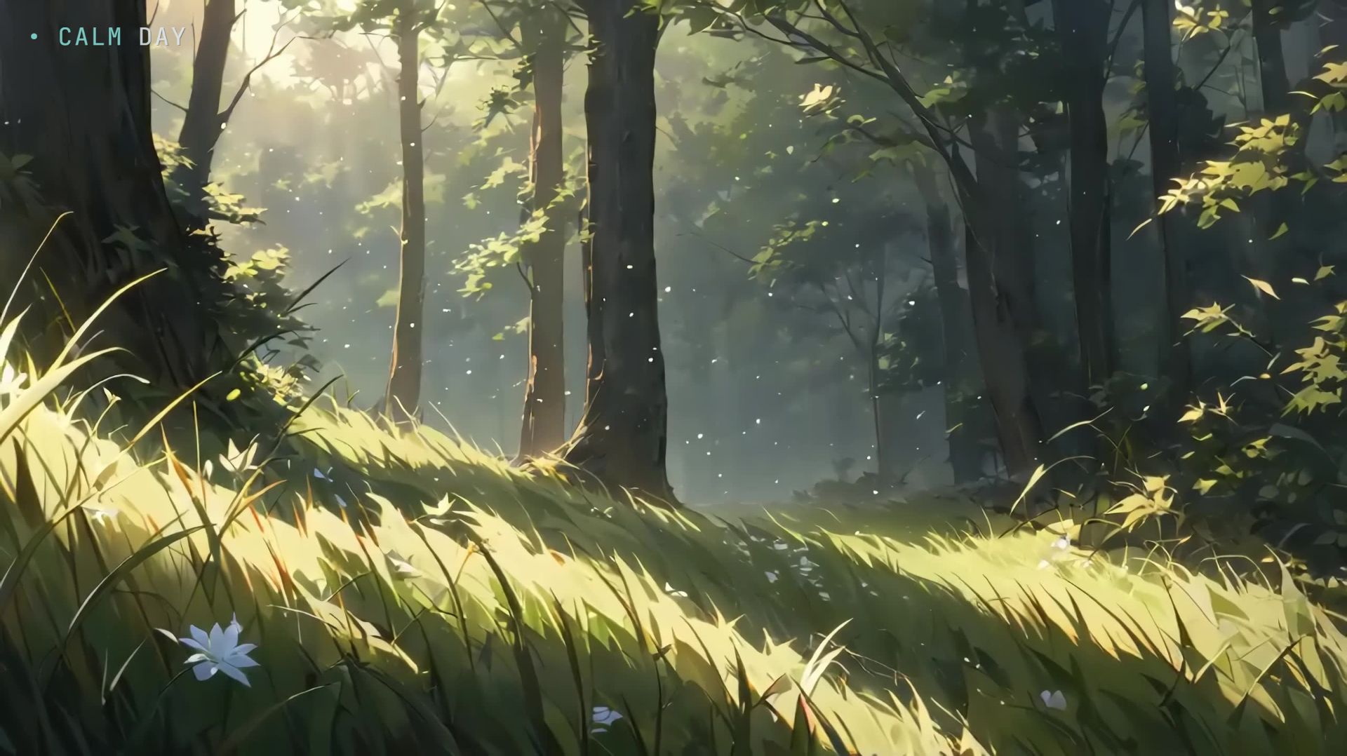 Лес и трава летом — спокойная анимация природы