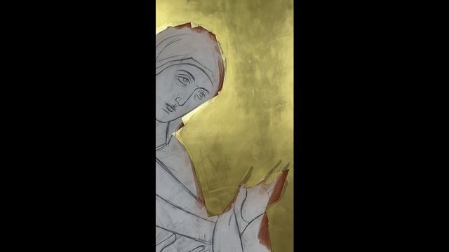 Иконостас. икона Деисус, после золочения.