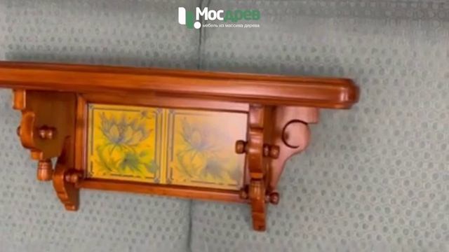 Полка большая с картинкой МИГ428 из красного дерева Satin Furniture (Индонезия)