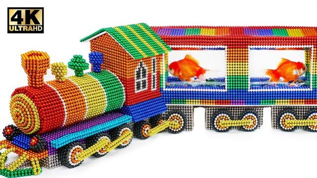 СДЕЛАЙ САМ: АКВАРИУМНЫЙ ПОЕЗД ИЗ МАГНИТНЫХ ШАРИКОВ (УДОВЛЕТВОРЯЮЩЕЕ) | МИР МАГНИТОВ