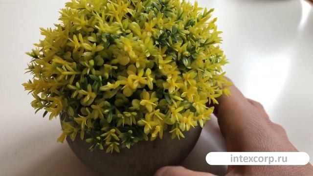 Искусственное растение в горшке ШАР (BUSH BALL), пластик, зелёное, 12х13 см, 800297-1