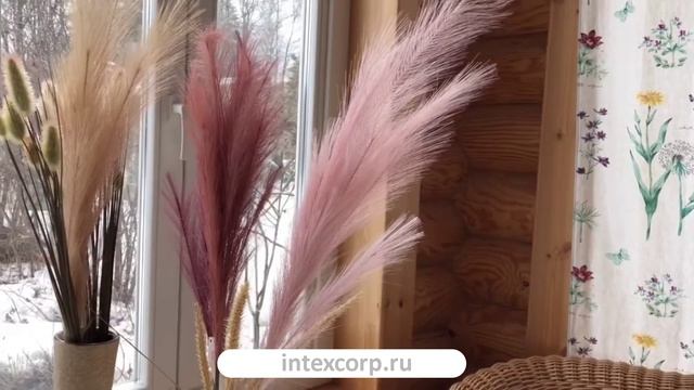 Декоративная ветка ВОЗДУШНЫЕ ПЕРЬЯ, нежно-розовая, 100 см, 683441-51