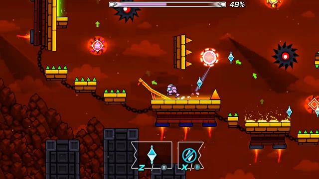 Прохожу уровень Badlands в геометри дэш.