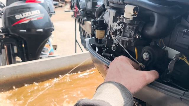 Арт 1900 Запуск лодочного мотора Yamaha F25. 2008 год.