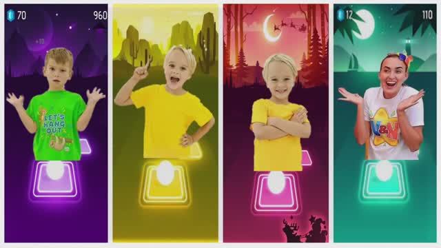 Влад и Ники против Даме Ту Косита! 🍏 Tiles Hop: Музыкальный челлендж под Dame Tu Cosita