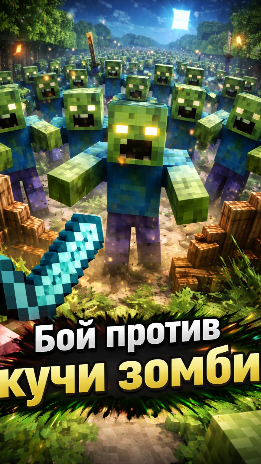 Бой против кучи зомби