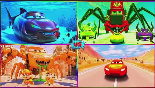 МУЛЬТИКИ ПРО МАШИНКИ 🏎️ МОЛНИЯ МАКВИН И ГИГАНТСКИЙ ПОЖИРАТЕЛЬ ✨ ВЕСЕЛЫЙ ТАНЕЦ ⚡️ ВИДЕО ДЛЯ ДЕТЕЙ