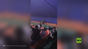 نمر يقفز إلى نحو الجمهور أثناء عرض في سيرك بجنوب روسيا