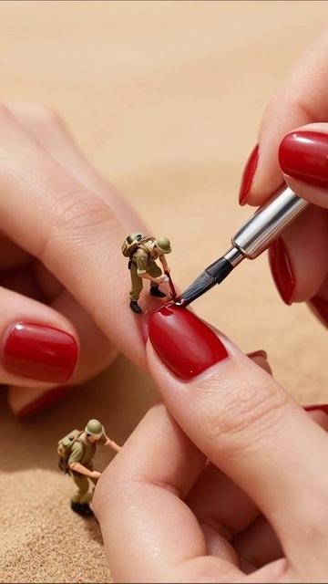 Миниатюры на ногтях: арт-эксперимент #маникюр #миниатюры #креатив