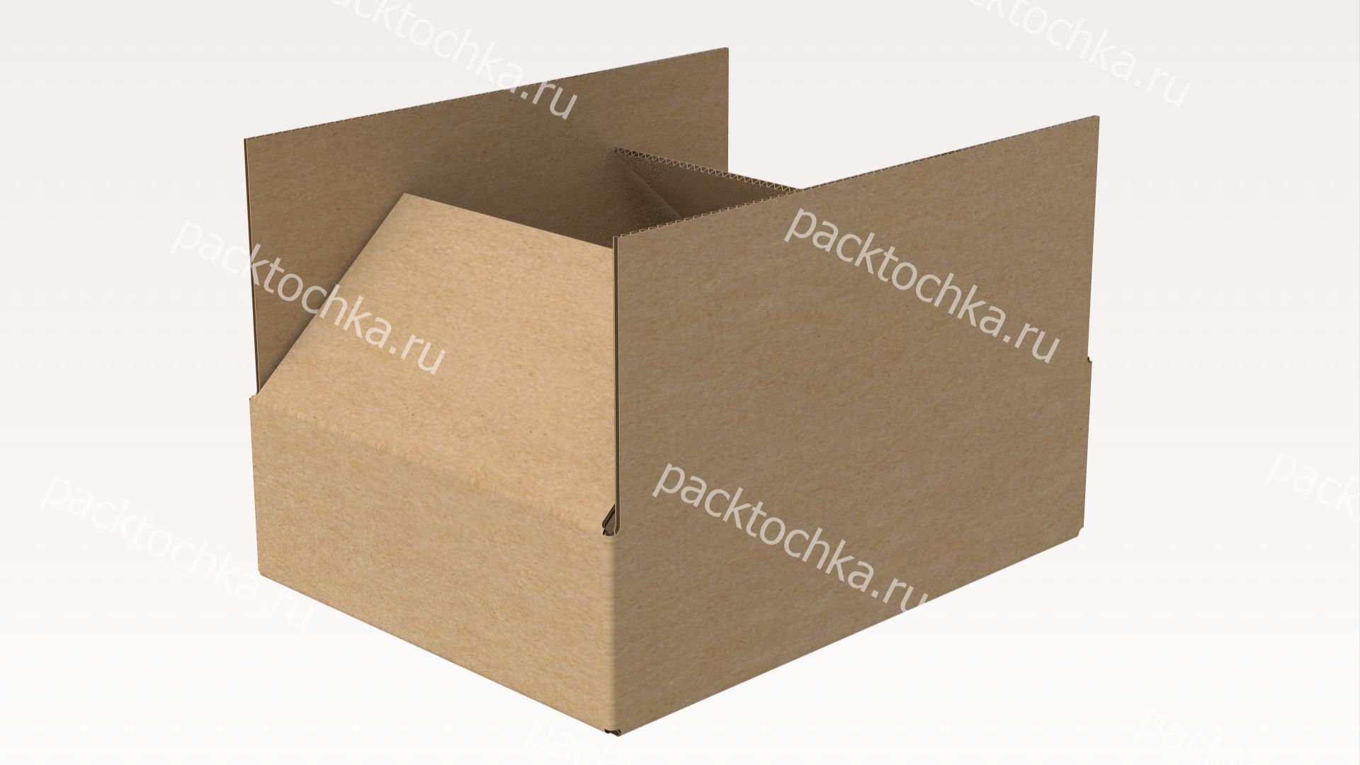Развертка четырехклапанной картонной коробки 320х240х90 мм (Т23-С) | ПакПрофи