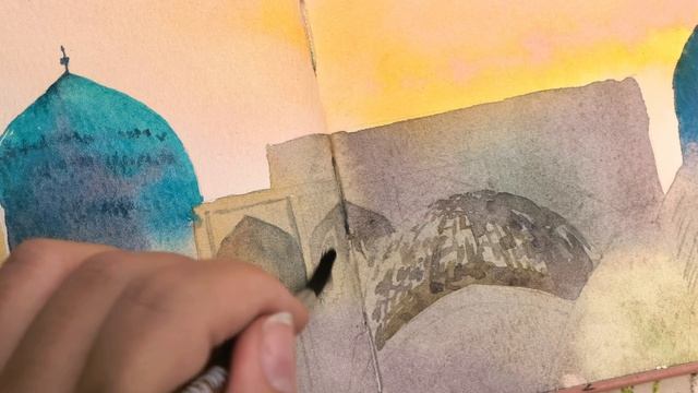 Купола Бухары акварелью.mp4