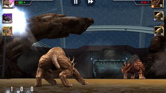 Продолжаю сражаться с повторяющих схватку, « Я играю в Jurassic World The Game »