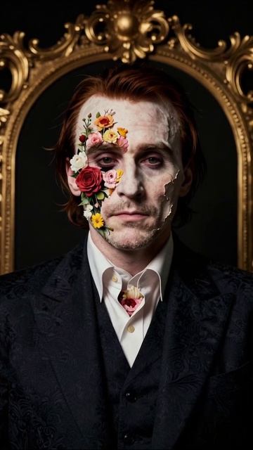 Загадочный образ: цветы и маска #искусство #поскольку #экспрессионизм