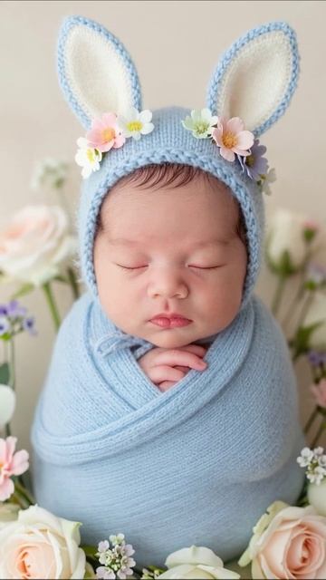 Очаровательный младенец в костюме зайца #малыши #фотосессия #счастье