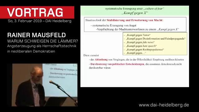 Rainer Mausfeld – Warum Schweigen Die Lämmer_ Vortrag Im DAI Heidelberg