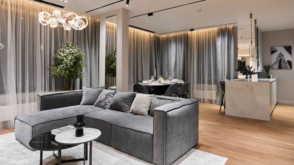 Евро-4к квартира с дизайнерским ремонтом в ЖК Headliner, ЦАО, Москва.