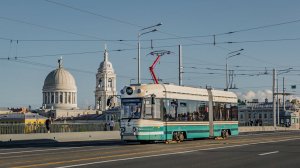 На трамвае № 40 от метро "Горный институт" до Политеха через всю Петроградскую сторону. 4K
