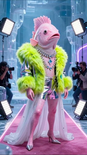 Модный рыба-человек: стиль и креатив на подиуме! мода креатив арт