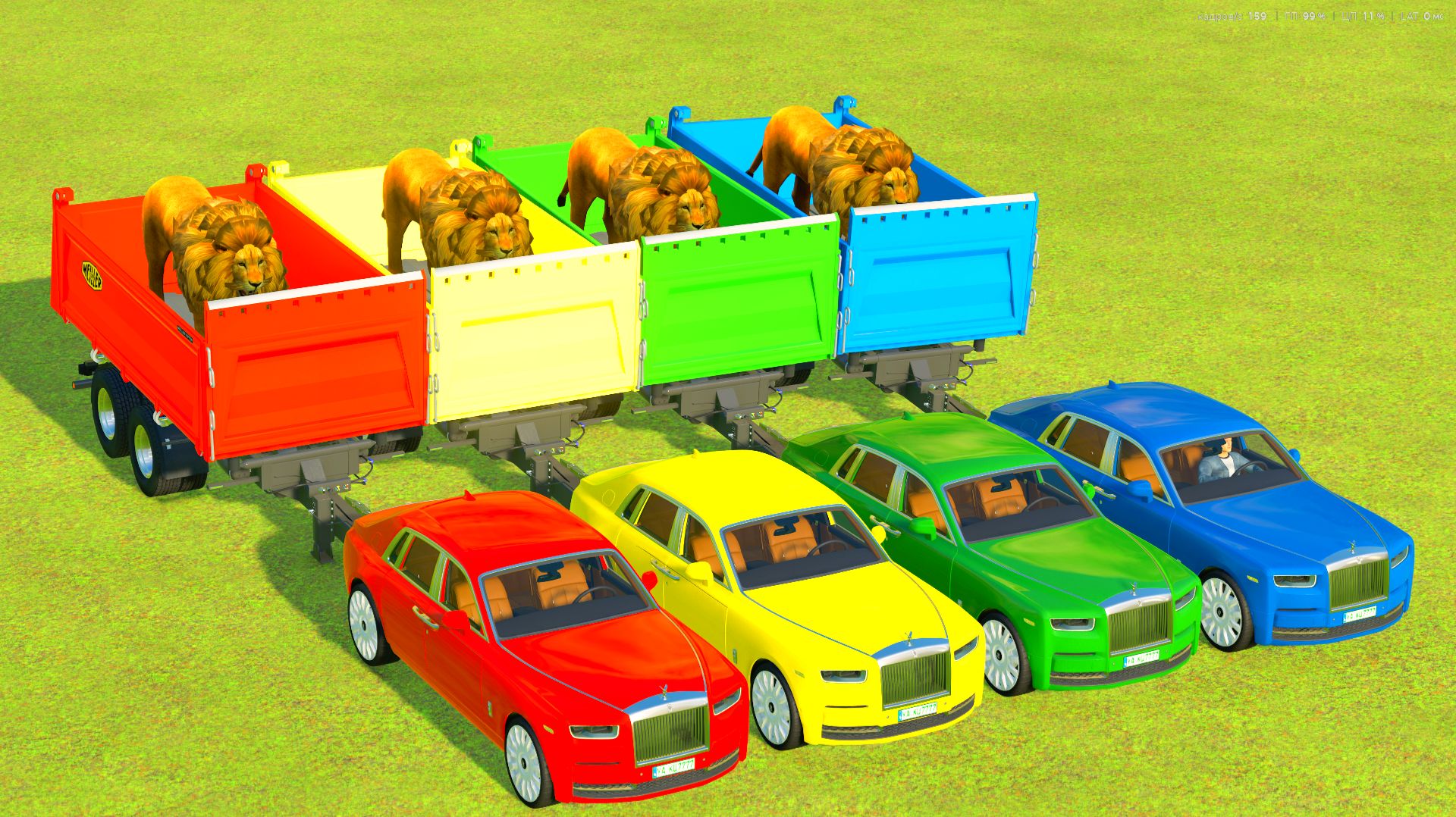 Для детей: ПЕРЕВОЗКА ЛЬВОВ НА РАЗНОЦВЕТНЫХ ROLLS-ROYCE 2 ЧАСТЬ