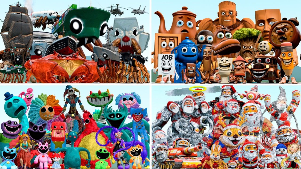 КАКАЯ КОМАНДА СИЛЬНЕЕ? МОРСКОЙ МОНСТР КРАБТАНИК VS POPPY PLAYTIME VS ГУГУ ГАГА в Garry's Mod!