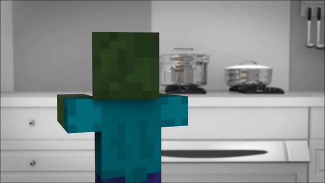 Minecraft - Zombie Explores Real Life Kitchen